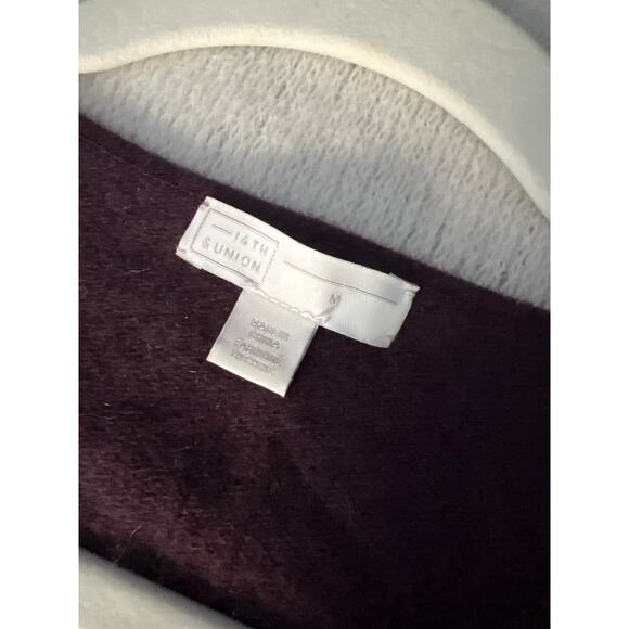 14th & Union 100% Cashmere V-Neck Sweater Plum Purple Size M - Picture 5 of 6